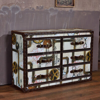 Φωσάν εργοστάσιο καυτή πώληση πολυτελή κλασικό ντουλάπι θώρακα με χειροποίητα σχέδια σχεδιασμού, 6 συρτάρια σαλόνι ντουλάπι