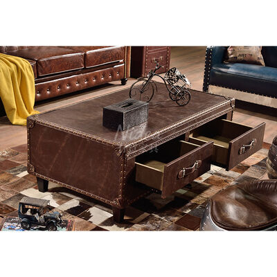 Πολυτελές Vintage Βιομηχανικό Ρετρό Αεροπόρος Vintage Κιβώτιο Πουφ Τραπεζάκι Σαλονιού Lounge Pub Club Studio Έπιπλο Σαλόνι Meuble